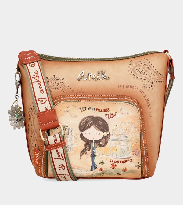 Torba Crossbody Anekke Peace & Love Camel Large | 4612AIHEZ