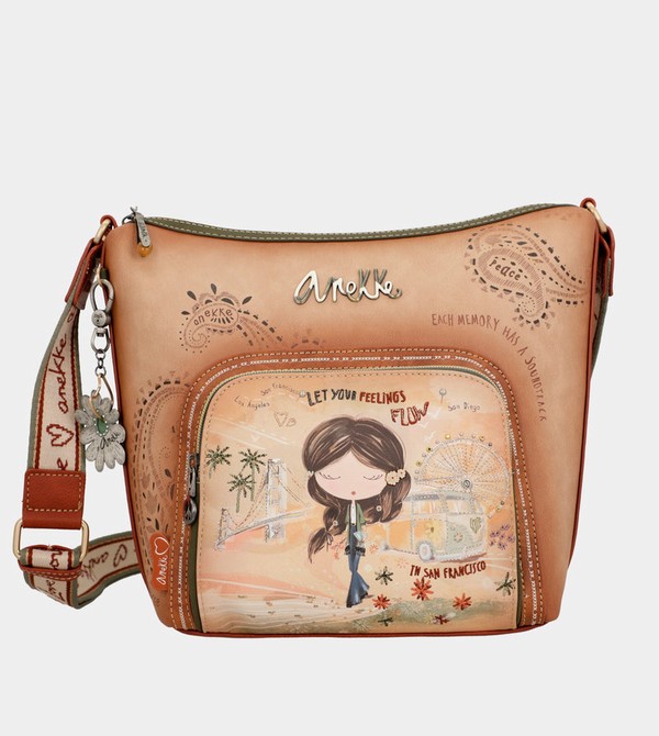 Torba Crossbody Anekke Peace & Love Camel Large | 4612AIHEZ