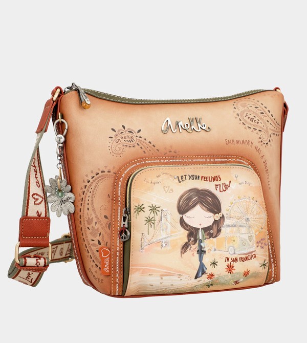 Torba Crossbody Anekke Peace & Love Camel Large | 4612AIHEZ