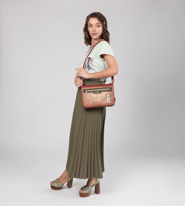Torba Crossbody Anekke Peace & Love Camel Print | 6328HOIEL