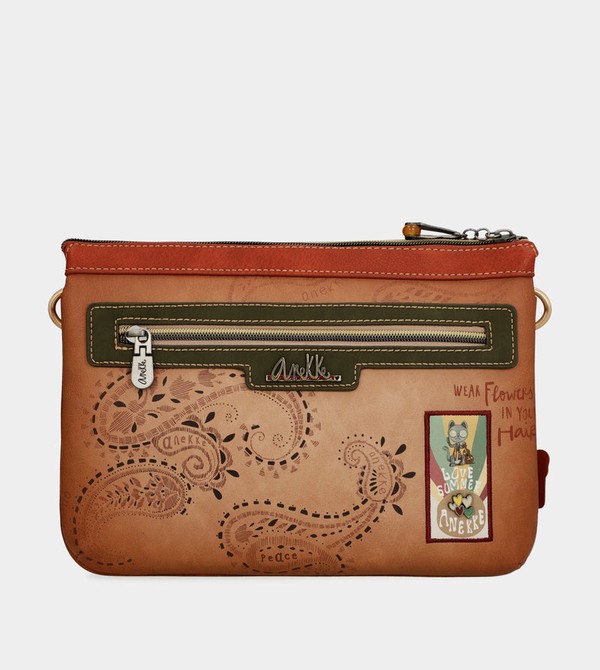 Torba Crossbody Anekke Peace & Love Camel Print | 6328HOIEL