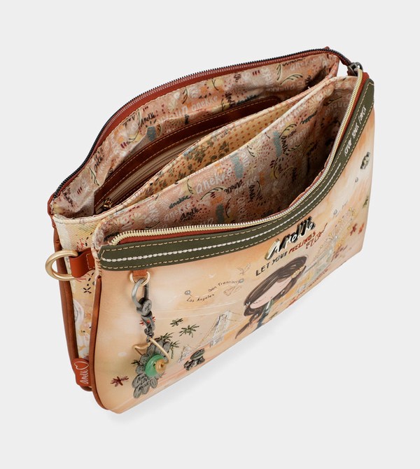 Torba Crossbody Anekke Peace & Love Camel Print | 6328HOIEL