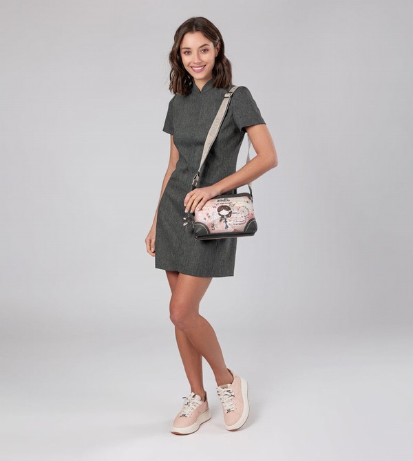 Torba Crossbody Anekke Peace & Love Pink 2-compartment | 9456RJZLM