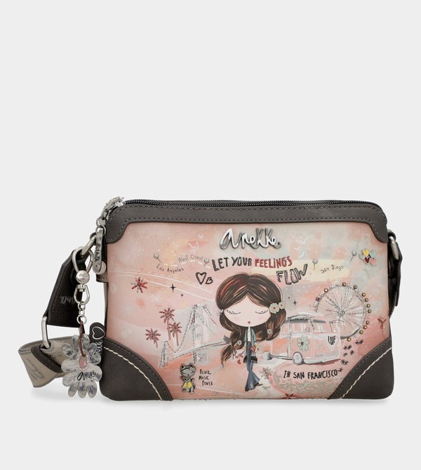 Torba Crossbody Anekke Peace & Love Pink 2-compartment | 9456RJZLM